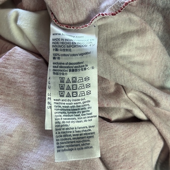 Tommy Hilfiger Blue/White And Red Short Sleeve Dip Dye T-Shirt Size M - Picture 8 of 13